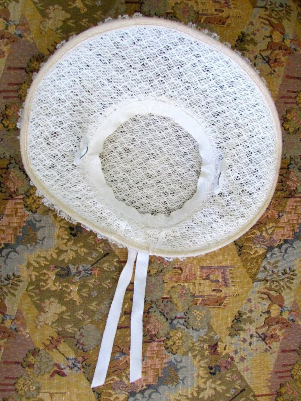 1950s WHITE LACE HAT, CHURCH, TEA PARTY, THEATER, COSTUME, LADIES, TEENS, GIRLS - Picture 9 of 9